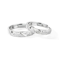 Mountain Oath Minimalist 925 Sterling Adjustable Couple Rings