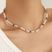 Resort Wind Natural Pearl Necklace, 925 Sterling Silver