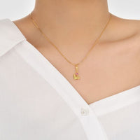 Red Heart Crystal Axe Pendant Necklace in 925 Sterling Silver