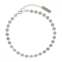 Geometry Round Diskette 925 Sterling Silver Anklet & Bracelet