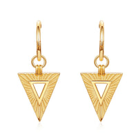 Hollow Triangle 925 Sterling Silver Hoop Earrings