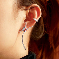 Exaggerated H Letter 925 Sterling Silver Stud Earring