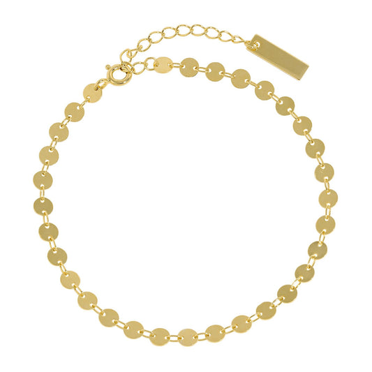 Geometry Round Diskette 925 Sterling Silver Anklet & Bracelet