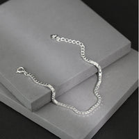Oxidized Silver Box Chain Bracelet