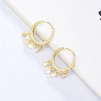 Gold Plated Tassel Huggie Hoop Earrings