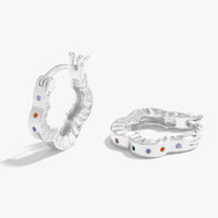 Colorful Crystal Four-Leaf Clover Hoop Earrings