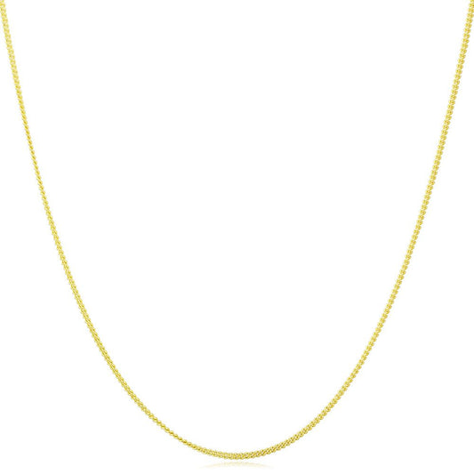 Rambo Rombo Side 18in Chain, 925 Sterling Silver, 18K Yellow Gold Plated
