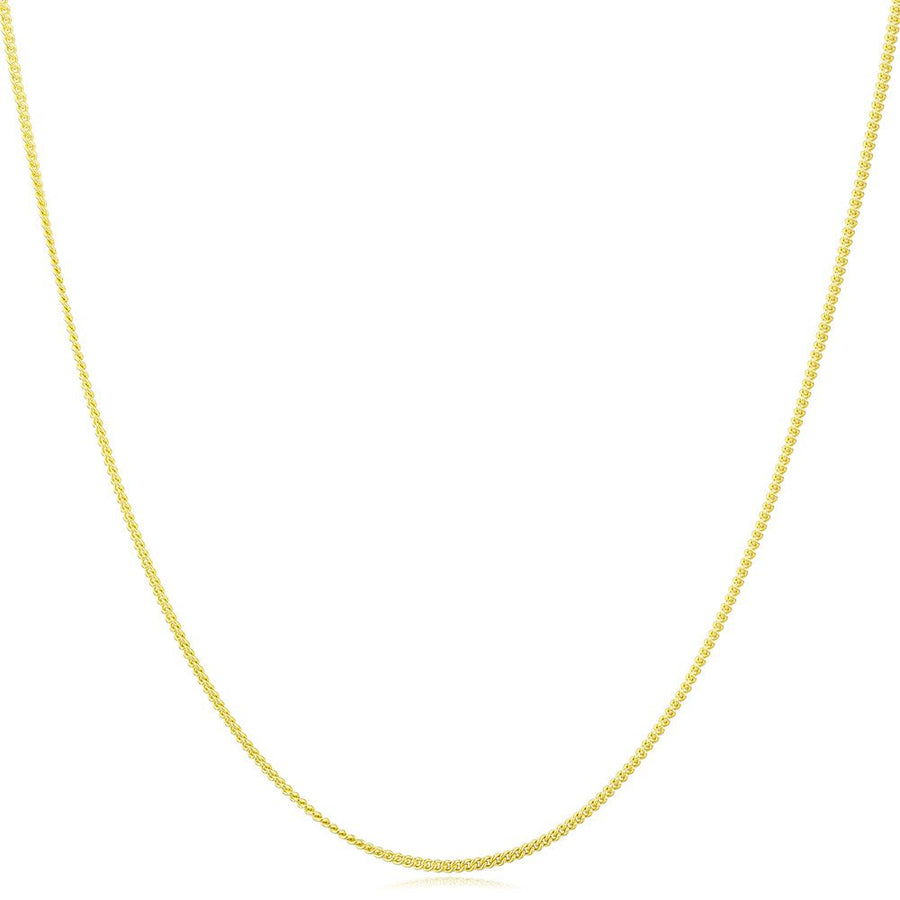 Rambo Rombo Side 18in Chain, 925 Sterling Silver, 18K Yellow Gold Plated