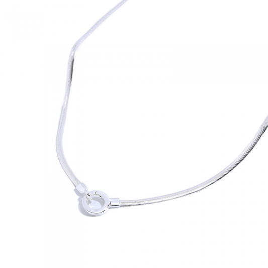 S925 Gold-Plated Thin Flat Snake Bone Necklace