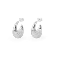 Electroforming Irregular Strip Hoop Earrings, 999 Sterling Silver