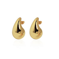 Middle Drop Water S999 Sterling Silver Stud Earrings