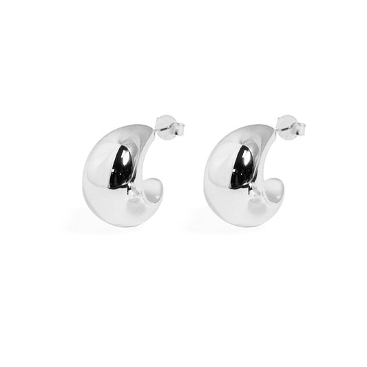 S999 Electroformed Modern Huggie Hoop Earrings
