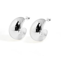 Crescent Moon Chunky Statement Earrings