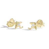 Ray Fish Cubic Zirconia Sterling Silver Stud Earrings