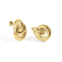 Three Circles Knot Cross Stud Earrings in 925 Sterling Silver