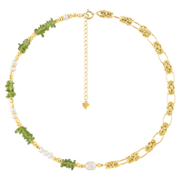 Baroque Pearl and Peridot 925 Sterling Silver Necklace