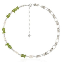 Baroque Pearl and Peridot 925 Sterling Silver Necklace