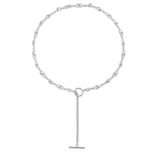 Classic Hollow Twisted OT 925 Sterling Silver Necklace