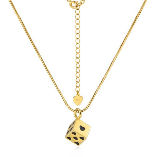 Multicolor Love Cube Sterling Silver Necklace