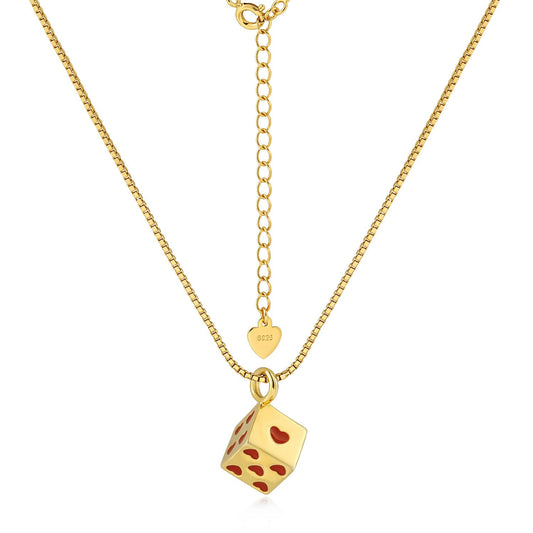 Multicolor Love Cube Sterling Silver Necklace