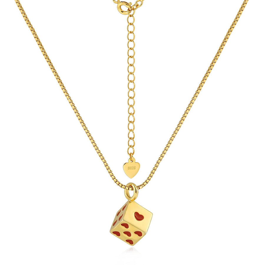 Multicolor Love Cube Sterling Silver Necklace