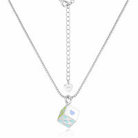 Multicolor Love Cube Sterling Silver Necklace