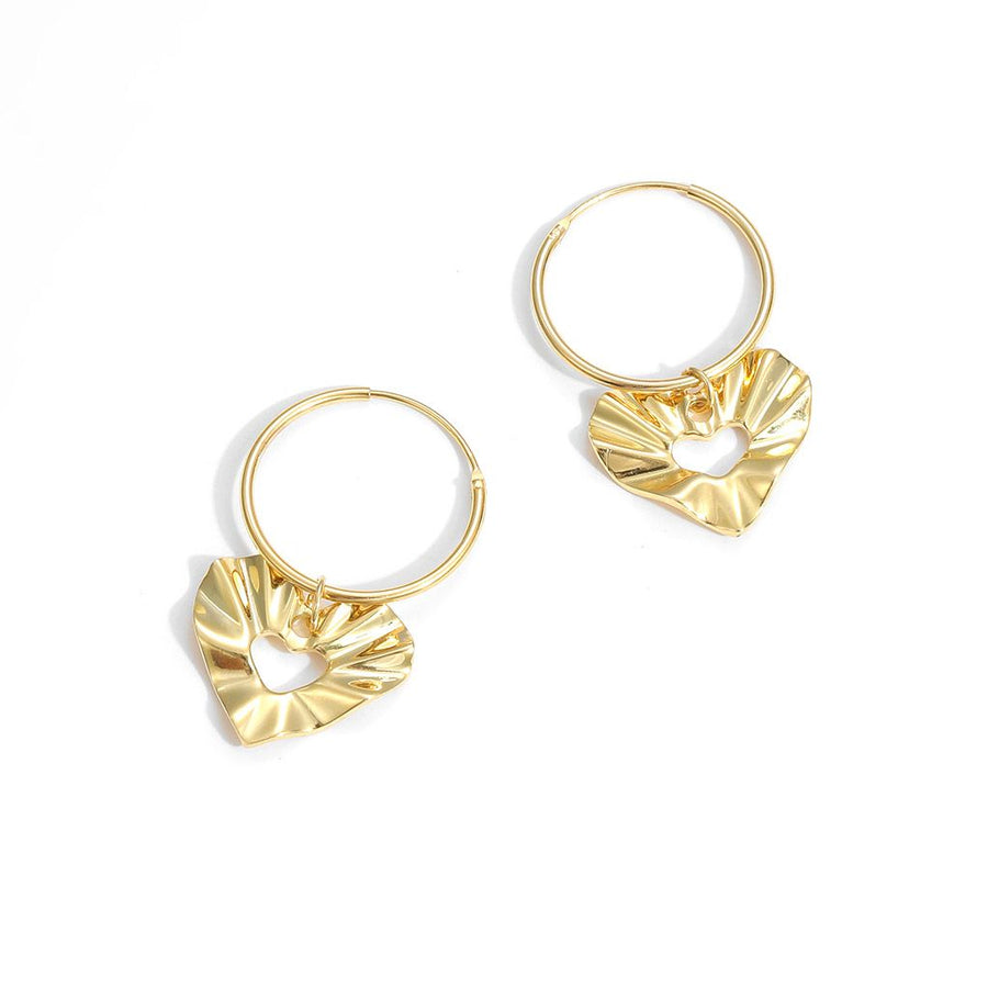 Heart Wave 925 Sterling Silver Hoop Earrings