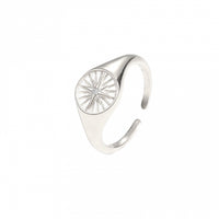 Crystal Sun Shine Sterling Silver Adjustable Ring