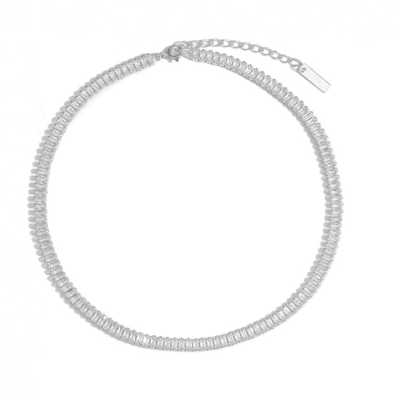 Classic Rectangle Crystal Geometry Necklace