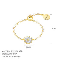 Crystal Floral Pendant Necklace, 925 Sterling Silver