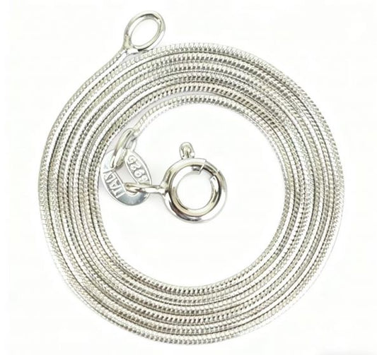 Classic Round Omega Snake Chain Necklace