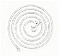 925 Sterling Silver Round Omega Snake Chain Necklace