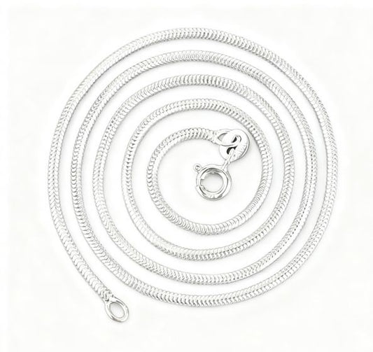 925 Sterling Silver Round Omega Snake Chain Necklace