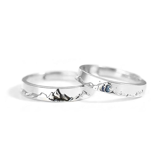 Romantic Timeless Open Adjustable Couple Ring, 925 Sterling Silver