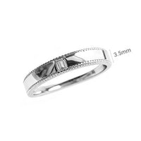 Square Zircon Matching Couple Bands, S925 Sterling Silver