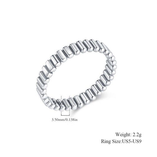 Polished 925 Sterling Silver Stackable Ring