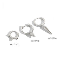 Geometry Rivet Sterling Silver Hoop Earrings