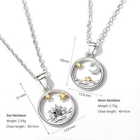 Moon Star Sun Pendant Couple Necklaces