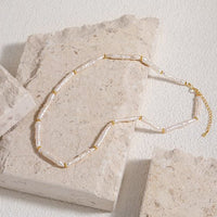 Long Stick Natural Pearl Necklace in 925 Sterling Silver
