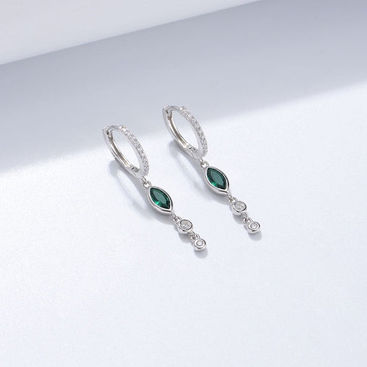 Sterling Silver Cubic Zirconia Long Drop Earrings
