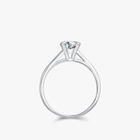 Moissanite 1CT D Color Round Sterling Silver Ring