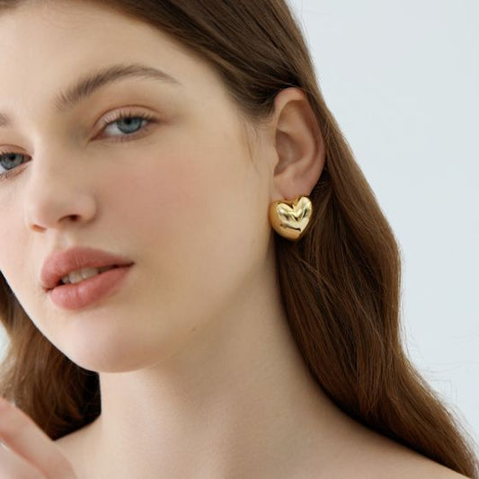 Electroformed Heart and Star Stud Earrings