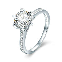 Elegant Eternal Six Angles Cubic Zirconia 925 Sterling Silver Ring