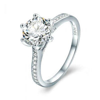 Elegant Eternal Six Angles Cubic Zirconia 925 Sterling Silver Ring