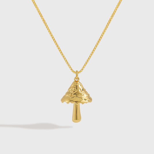 Irregular Mushroom Necklace, 925 Sterling Silver