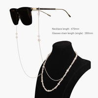 Irregular Natural Pearl Eyeglass Chain, 925 Sterling Silver