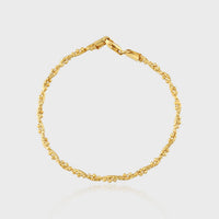 Twisted Double-Layer Bead and Tube 925 Sterling Silver Bracelet