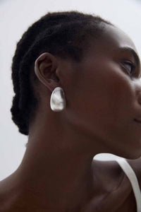 Electroformed Irregular Oval Chunky Stud Earrings