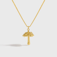 Rivet Mushroom 925 Sterling Silver Necklace