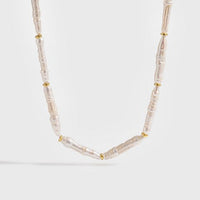 Long Stick Natural Pearl Necklace in 925 Sterling Silver